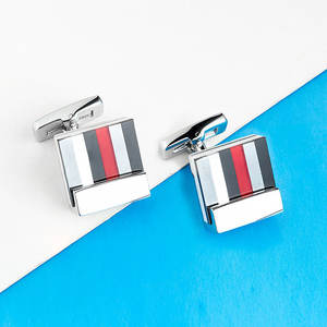 Boutons de manchette carrés en émail de Style français, haute qualité, vente en gros - Product Image 6