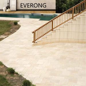 Prix de gros Extérieur dégringolé Beige Français Versailles Terassenplatten Carreaux de pierre de travertin Pavés pour sol de piscine - Product Image 3