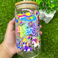 Diseños Gratuitos, MOQ Bajo, Etiquetas Adhesivas Personalizadas, Resistentes al Agua y a los Rayos UV, Envolturas para Vasos, Transferencias, Embalaje para San Valentín de 16 oz, Metalizadas, Bordadas