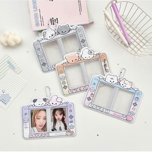 Nouveau design – <span class=keywords><strong>Porte</strong></span>-cartes double cœur pour console de <span class=keywords><strong>jeu</strong></span> 3 pouces, étui pour photocarte, protège-badge d'identité, breloque de sac et <span class=keywords><strong>porte</strong></span>-clés pour couples - Product Image 5