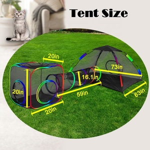 Parc 3 en 1 arc-en-ciel One Touch pour animaux de compagnie avec tunnel aire de jeux pour lapins chats furets petits animaux grands chats enclos - Product Image 4