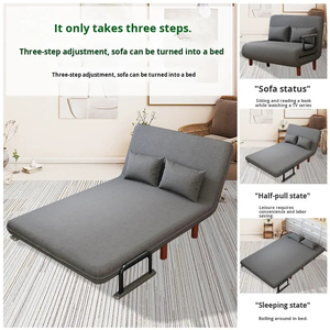 Foldable Single <strong>Sofa</strong> <strong>Bed</strong> 2-in-1 Modern Minimalist Leisure <strong>Sofa</strong> for Study Room Office Nap - Product Image 2