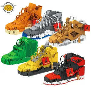 Kids block toys STEAM items DIY assemble Basketball fan souvenir A-J shoes model sneaker model block set