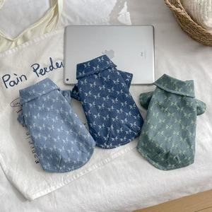 เสื้อผ้าสัตว์เลี้ยงเสื้อสุนัขแมวเสื้อยีนส์เสื้อยีนส์แขนยาว <span class=keywords><strong>Devon</strong></span> ขนแมวปรับแต่งได้ - Product Image 2