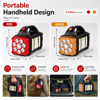 Lanterne solaire de camping portable, 8 LED, projecteur, lumière de travail COB double face, rechargeable par USB, batterie externe pour lampe d'urgence en extérieur