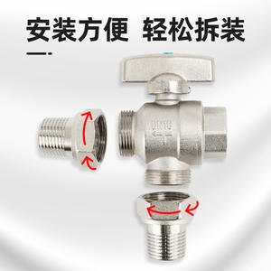 Robinet en cuivre épaissi de 4/6 pouces, raccord en T, grand débit, régulateur de chauffe-eau, robinet d'alimentation, robinet de chauffage, interrupteur d'eau - Product Image 2