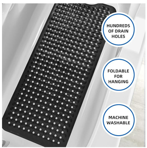 Tapis de Douche Antidérapant en Plastique pour Baignoire 39x16 Pouces Extra Long Lavable en Machine avec Trous de Drainage et Ventouses - Product Image 5