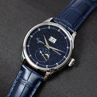 Montre mécanique en acier inoxydable 316L, ciel étoilé, petite main, phase de lune, automatique, bonne qualité, livraison gratuite