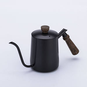 Cafetera de Goteo de Acero Inoxidable con Tapa de 600 ml, Boquilla Estrecha y Larga de Teflón, Mango de Madera, Cafetera de Vertido - Product Image 5