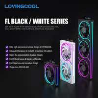 LOVINGCOOL 2027 Refroidisseur d'eau sans fil tout-en-un 360 mm pour PC Gamer avec ventilateurs ARGB 5V intégrés et refroidissement inversé