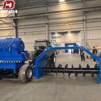 Machine à retourner le compost hydraulique PTO, agitateur de paillis tracté par tracteur pour le traitement de la fermentation du fumier organique