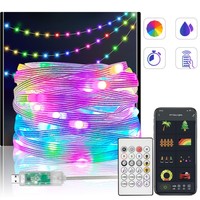 Nuevas Luces LED Mágicas de Alambre de Cuero IP65 5V USB para Navidad, Luces de Cadena LED RGBIC Inteligentes con Control Remoto y por Aplicación