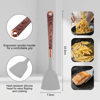 Spatule en silicone pour poêles antiadhésives, résistante à la chaleur, sans BPA, ustensile de cuisine, spatule solide pour poisson, œufs, crêpes, ODM OEM