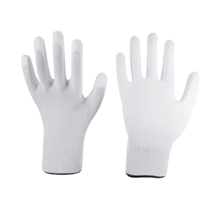 Guantes DE TRABAJO finos de seguridad para el trabajo de construcción con acabado de poliéster blanco 13G Guantes de seguridad para el trabajo de PU