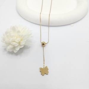 Damen 18 Karat vergoldet Edelstahl Doppels chicht Ball Y Anhänger Halskette 40 5cm wasserdicht Trendy Buddhismus Mode accessoire - Product Image 4