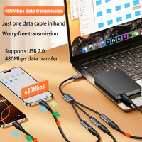 Cable Hub USB Multifunción Tipo-C a 3 Puertos USB-A que Permite Carga, Transferencia de Archivos y Conexiones OTG en Todos Sus Dispositivos