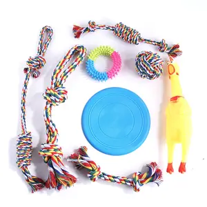 Wholesale Dog Chew Toys Bite Cotton Rope Toys Pet Brushing Dog Teeth Cleaning Toy Set