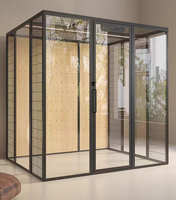 Villa pour animaux de compagnie décorative avec cadre en alliage d'aluminium anodisé de taille personnalisée, vitrée sur les côtés, maison panoramique en aluminium, espace pour chat