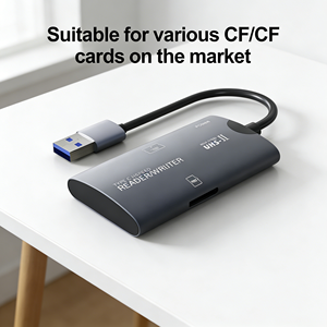 Lector de Tarjetas USB 2.0 Externo de Aleación de Aluminio Compatible con Tarjetas CF/TF para Tabletas y Computadoras, Lector de Tarjetas Inteligentes con <span class=keywords><strong>Chip</strong></span> - Product Image 6