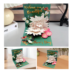 Biglietto d'Auguri 3D per la Festa della Mamma 2026, Fiori Intagliati in Carta, Biglietto di Ringraziamento per le Festività, Biglietto <span class=keywords><strong>Pop</strong></span>-up 3D per San Valentino e Compleanno - Product Image 6