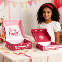 Boîte d'expédition pliable en carton ondulé, motif nuage, durable et recyclable, avec lamination mate et doublure en éponge, idéale pour les vêtements
