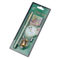 Yousya 1M coffret cadeau pour enfants en alliage d'aluminium stylo poche Mini canne à pêche canne à pêche avec roue de pêche