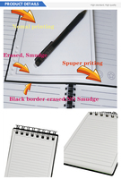 Carnet intelligent réutilisable effaçable à chaud et à l'eau, format A6 A7, format poche, similaire à un Cuaderno Inteligente Rocket Book