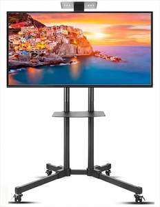 Unho Mobile TV Cart Stand Rolling Casters and AV Shelf Fits 32 -70 Inch Load110lbs <strong>VESA</strong> 600x400 for Livingroom Audio Gaming Room - Product Image 1