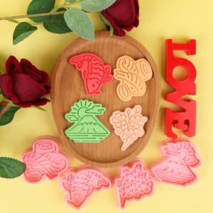 Série Culture Japonaise : <span class=keywords><strong>Emporte</strong></span>-pièces 3D Mont Fuji en plastique écologique pour pâte à modeler, imprimés, lot de 4 pièces - Product Image 1