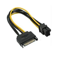 Cable adaptador de alimentación SATA de 6 pines a PCIe de 6 pines para ordenador PC, cable de extensión de 20 cm de 6 pines a SATA PCI-Express