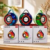 Enceinte portable sans fil Bluetooth 5.3 RGB 8W avec lecteur TF USB FM pour fêtes en extérieur, avec poignée de transport, OEM ODM