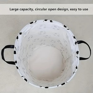 Clothing Organizer Round Foldable Non-Woven Fabric Laundry Hamper For Bathroom Storage Bucket Extra <b>Large</b> Capacity - Product Image 4