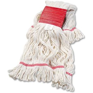 Boardwalk BWK503WHCT 5 pulgadas. Cabezal de Mopa Húmeda Super Loop de Algodón/Fibra Sintética - Blanco Grande (12/Caja) para Limpieza del Hogar - Product Image 1