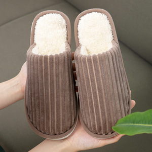Pantuflas de Pana de Estilo Sencillo para Interiores con Suela Gruesa de EVA para Mujer y <span class=keywords><strong>Hombre</strong></span>, <span class=keywords><strong>Zapatillas</strong></span> de <span class=keywords><strong>Casa</strong></span> Cálidas con Suela Suave, Ligeras y Súper Económicas - Product Image 3