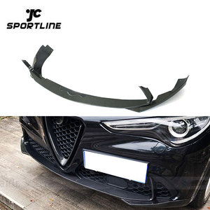 Lame de pare-choc avant en Fiber de carbone, pour <span class=keywords><strong>Alfa</strong></span> <span class=keywords><strong>Romeo</strong></span> <span class=keywords><strong>Stelvio</strong></span> <span class=keywords><strong>Sport</strong></span> Utility 4 portes 2017 — 2018, 2 pièces - Product Image 1