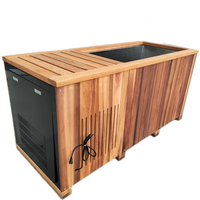 Baignoire de massage autoportante de luxe 56 pouces, blanche, moderne, chinoise, en bois écologique, forme rectangulaire, avec drain d'angle pour trempage et vidange
