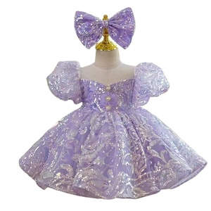 Детское платье-пачка с блестками, расшитое синим От 2 до 14 лет - Product Image 2