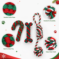 Juguete Masticable de Cuerda Navideño Personalizado para Perros, para Sets de Regalo de Invierno y Colecciones de Tiendas de Mascotas
