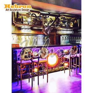 Mostrador <span class=keywords><strong>de</strong></span> Recepción Estilo Steampunk <span class=keywords><strong>de</strong></span> Metal para Tienda <span class=keywords><strong>de</strong></span> Tatuajes o Bar, Diseño Industrial con Luces LED - Product Image 6