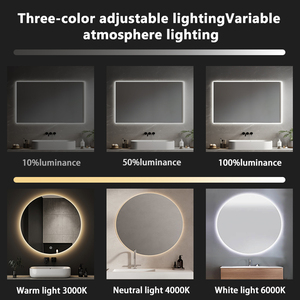 Tùy chỉnh hình bầu dục tắm Gương treo tường màn hình cảm ứng defogger thông minh Gương phòng tắm với ánh sáng <span class=keywords><strong>LED</strong></span> - Product Image 5