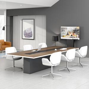 Mesa de madera para sala de reuniones, mueble moderno para 8 personas, oficina y Conferencia - Product Image 3