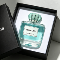 Maßgefertigte Herren-Parfümflasche Klares Quadratisches Glas 100ml Mit Crimp-Sprühkopf und Verpackungsbox für Luxus-Duftmarken