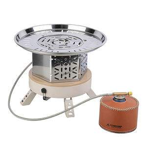 STARCAMP 2800W Cuisinière de camping portable pliable en acier inoxydable à gaz, grande puissance, coupe-vent, allumage manuel, <span class=keywords><strong>butane</strong></span>/propane - Product Image 3