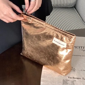 Thanh Lịch Cao Quý Vàng Bạc Bóng Lớn Serpentine Ly Hợp Minaudiere Túi PU Trang Điểm Dây Kéo Du Lịch Trường Hợp Mỹ Phẩm Cho Phụ Nữ - Product Image 4