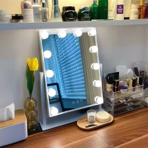 Chất Lượng Cao Hiện Đại Bạc Vanity Gương 12 Ánh Sáng Bóng Đèn 3-Màu LED Trang Điểm Gương Cảm Ứng Chuyển Đổi Kim Loại Máy Tính Để Bàn Sử Dụng - Product Image 3