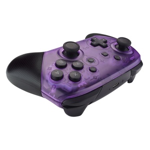 EXtremeRate Coque de remplacement DIY transparente violette pour la face avant et la face arrière du contrôleur Nintendo Switch Pro - Product Image 4