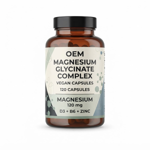 Cápsulas de Glicinato de Magnesio Complejo OEM ODM, 120 Unidades, Proveedor de Marca Privada al por Mayor - Product Image 1