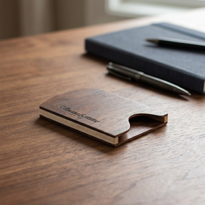 Wooden <b>Business</b> <b>Card</b> <b>Holder</b> Slanted <b>Card</b> Case Pocket <b>Card</b> Organizer for Home and Office - Product Image 2