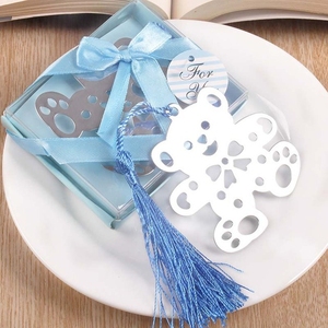 Cadeaux de mariage, marque-page ours mignon avec boîte exquise pour bébé fille et garçon, Souvenirs d'anniversaire de baptême - Product Image 2