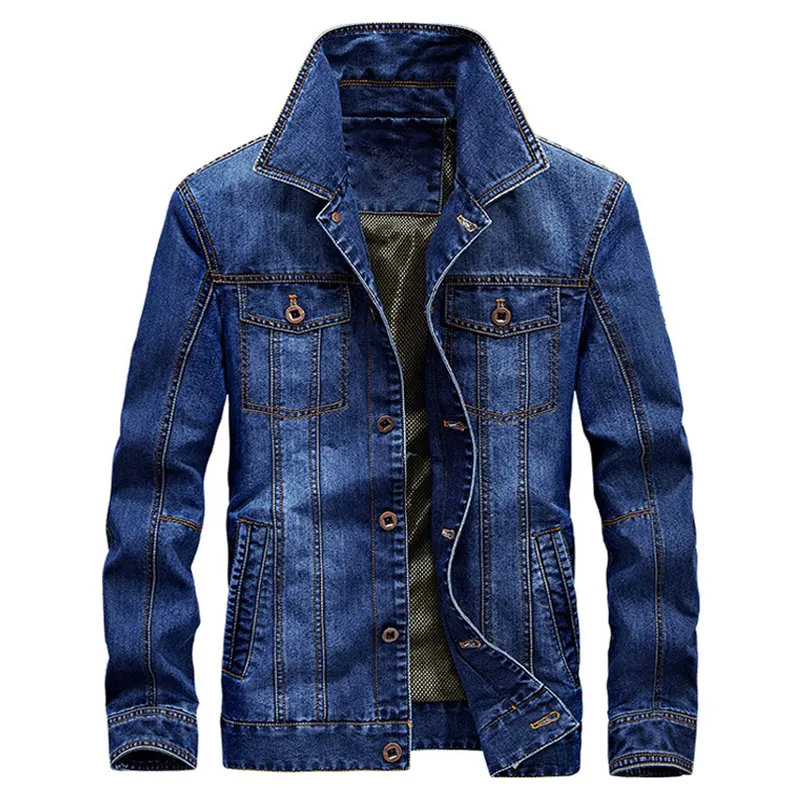 OEM Men's Windproof Outerwear Coat Single Breasted Casual Clothes Men Denim Jacket